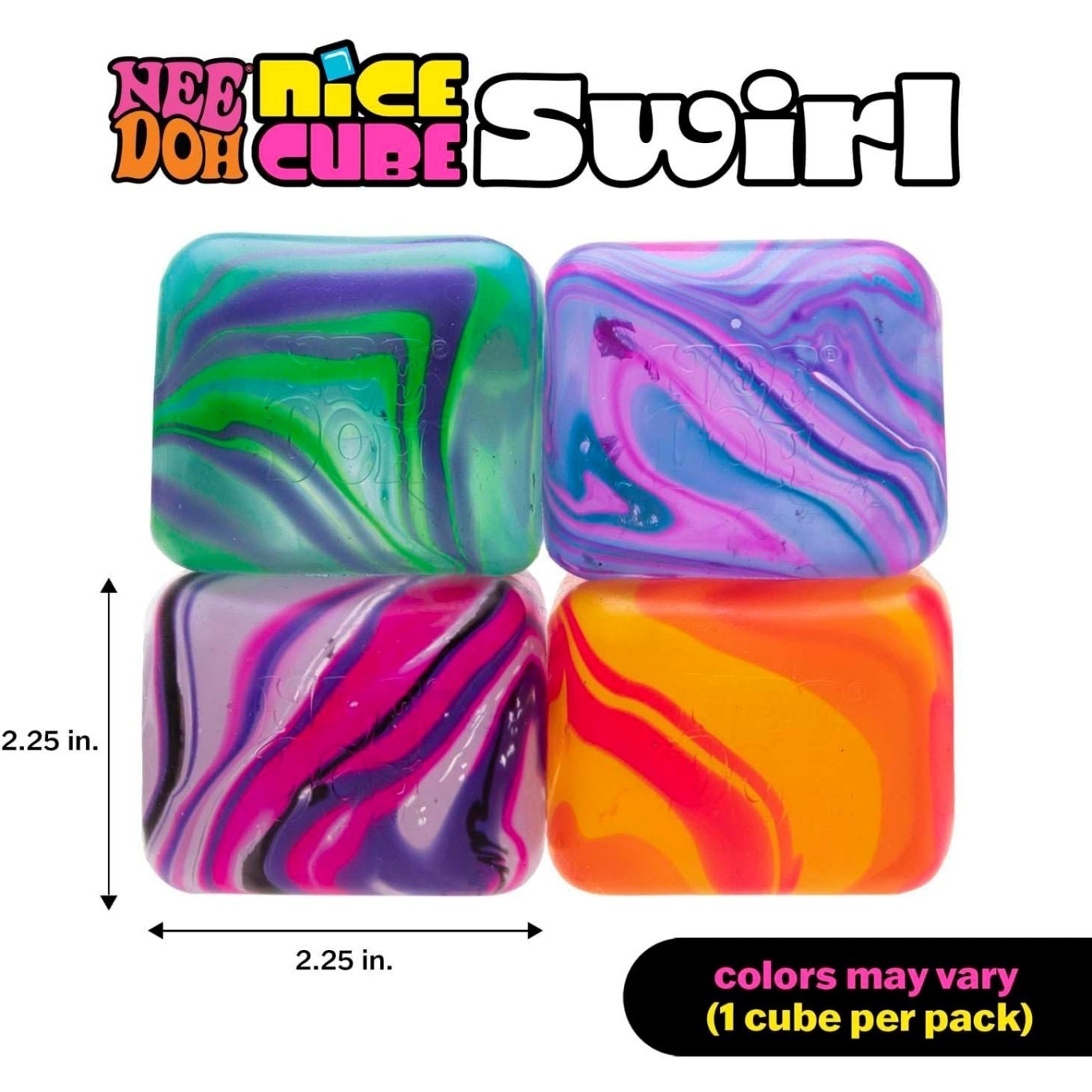 NeeDoh Nice Cube Swirl - Solid Squish - Assorted - Image 5
